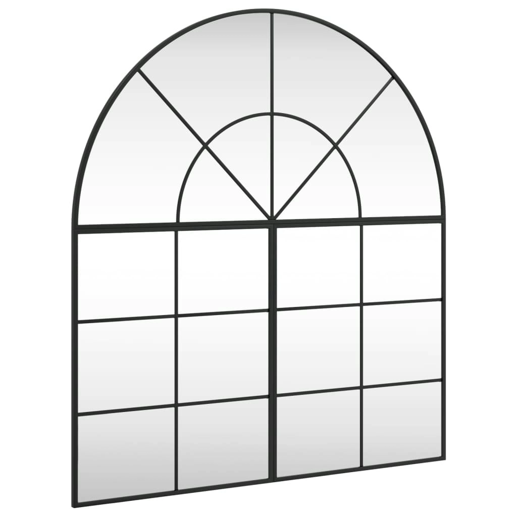 Wall Mirror Black 100x110 cm Arch Iron 3200612