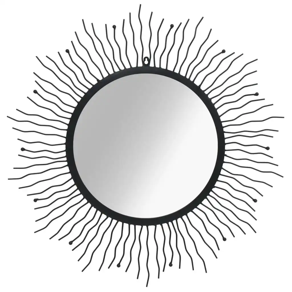 Wall Mirror Sunburst 80 cm Black 245924