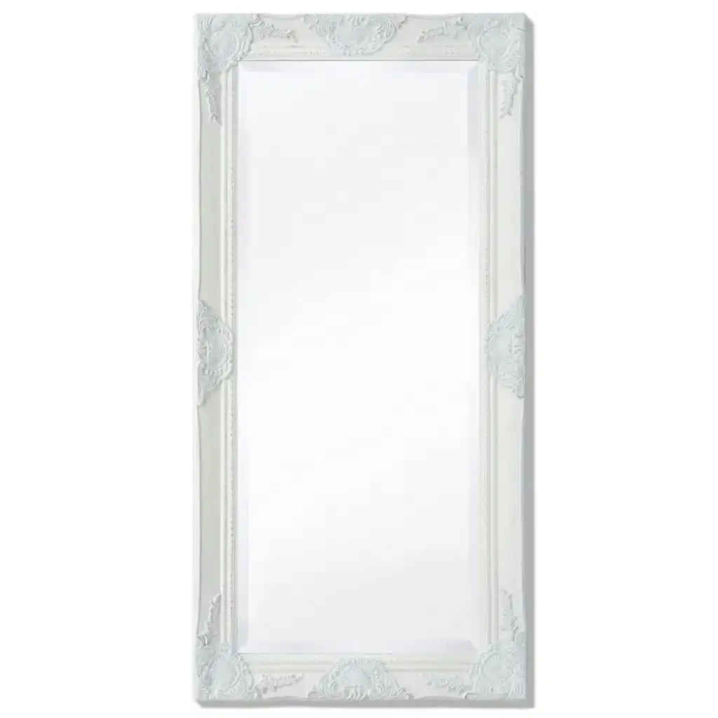 Wall Mirror Baroque Style 100x50 cm White 243679