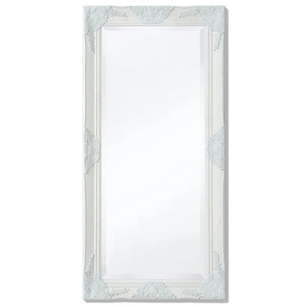 Wall Mirror Baroque Style 100x50 cm White 243679