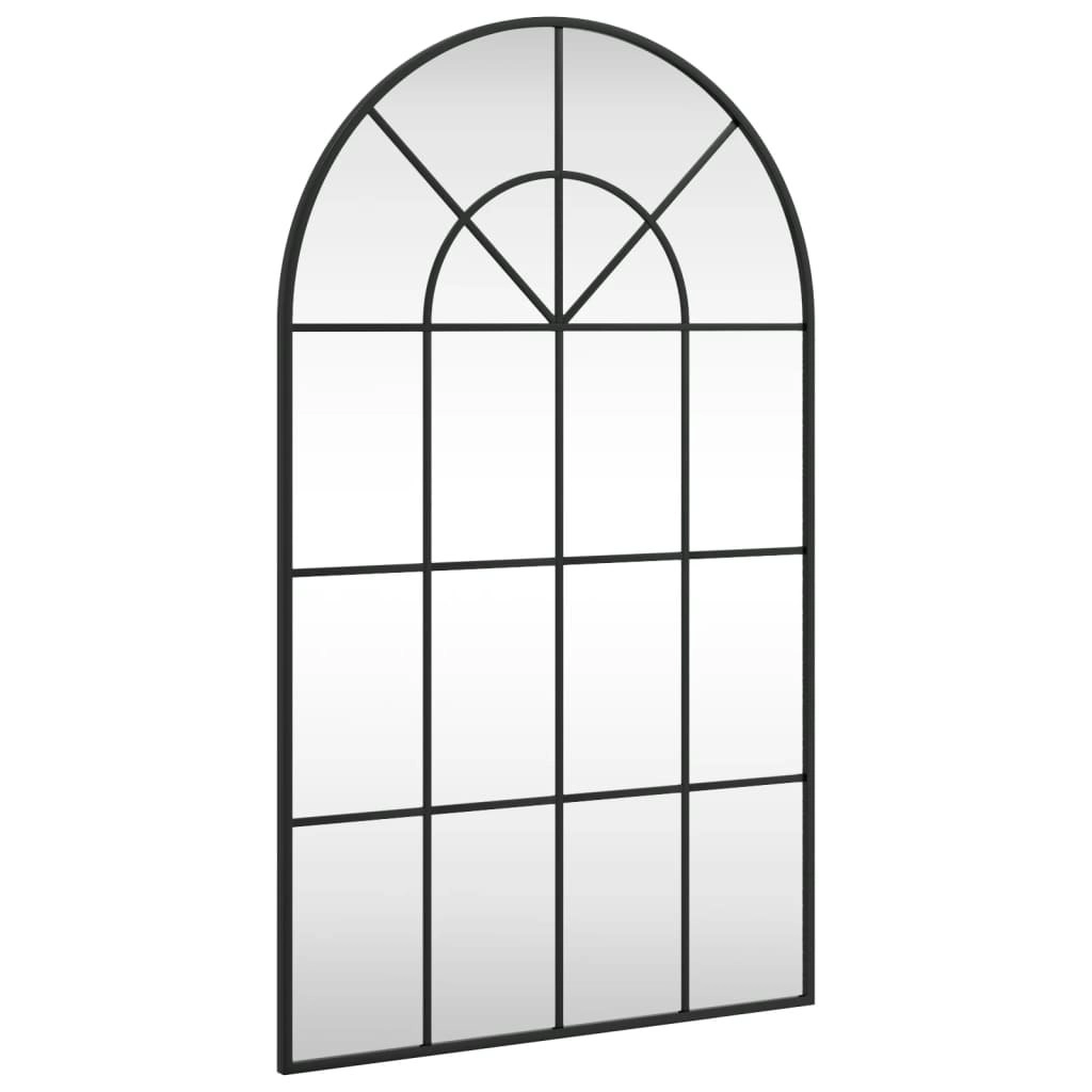 Wall Mirror Black 60x100 cm Arch Iron 358627