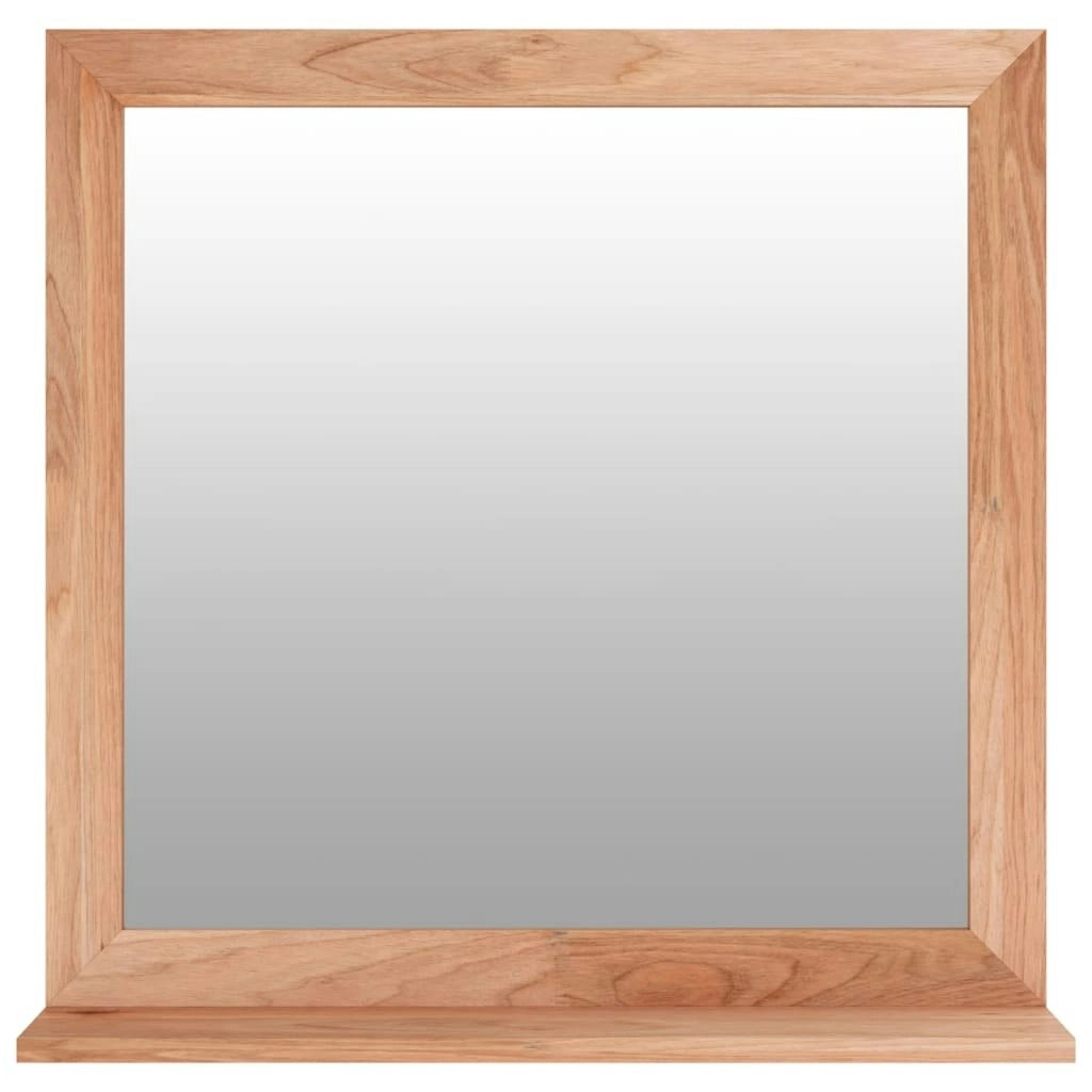 Wall Mirror 55x55 cm Solid Wood Walnut 350358