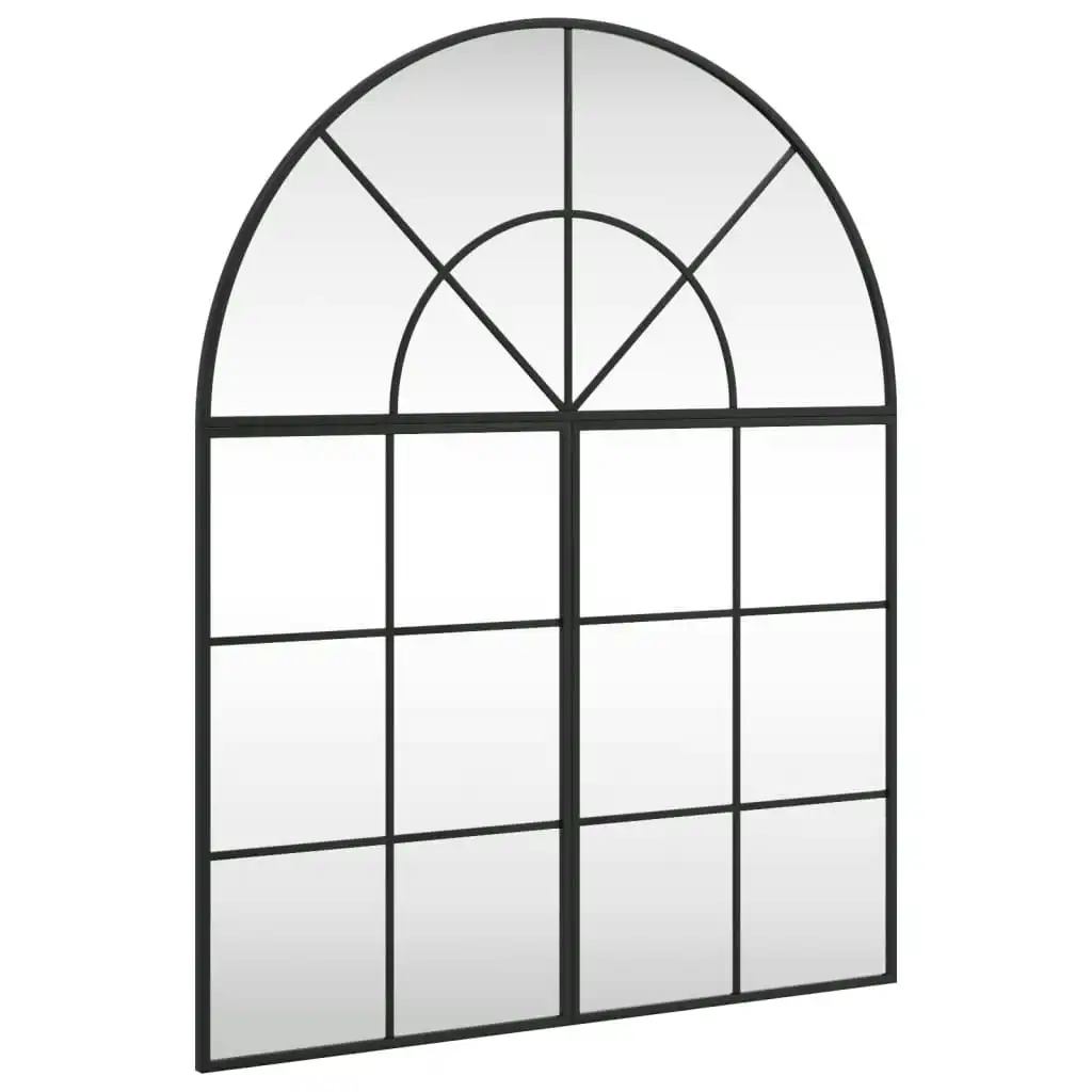 Wall Mirror Black 80x100 cm Arch Iron 3200632