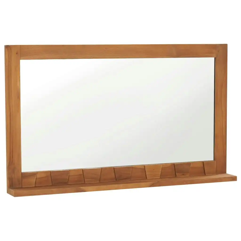 Wall Mirror with Shelf 100x12x60 cm Solid Teak Wood 289072