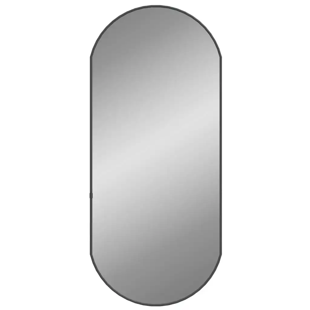 Wall Mirror Black 80x35 cm Oval 348206