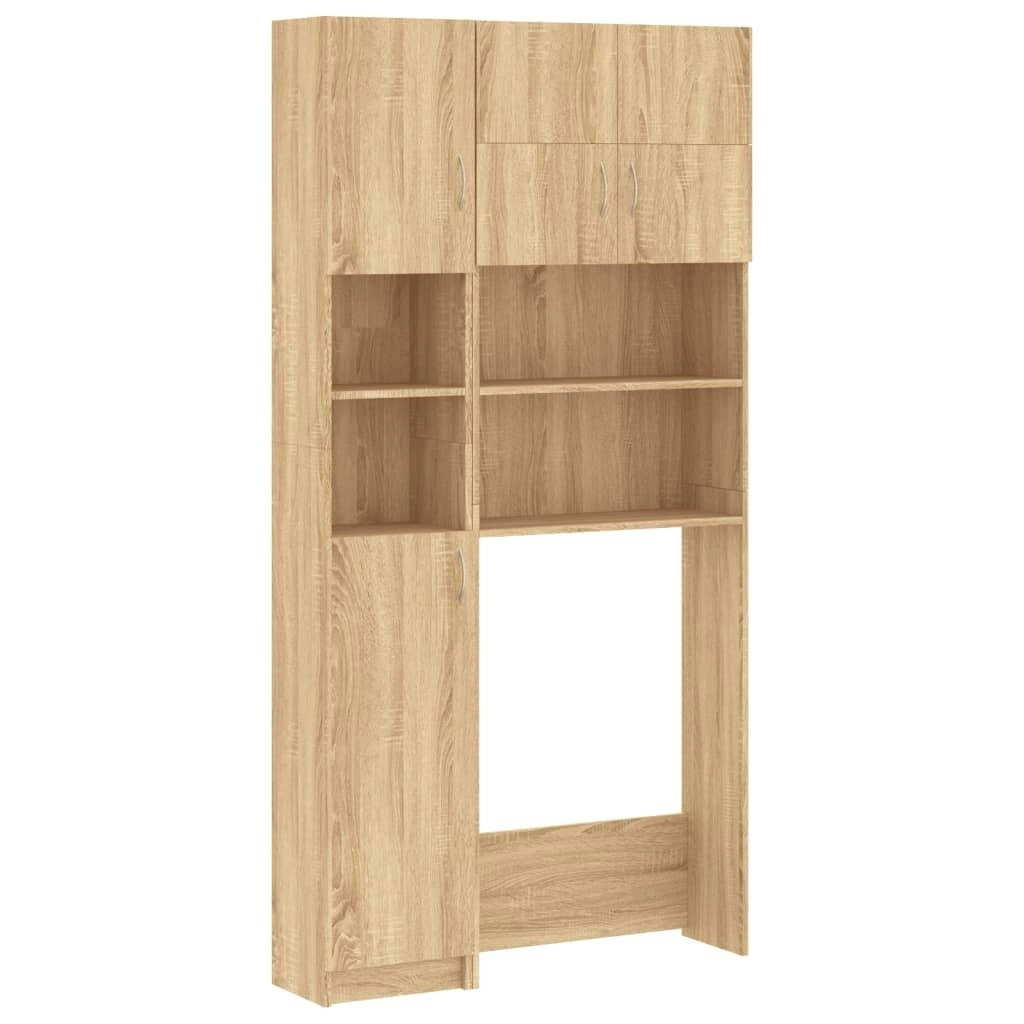 Washing Machine Cabinet Set Sonoma Oak Engineered Wood 3055639