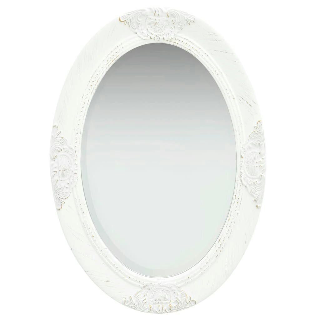 Wall Mirror Baroque Style 50x70 cm White 320352