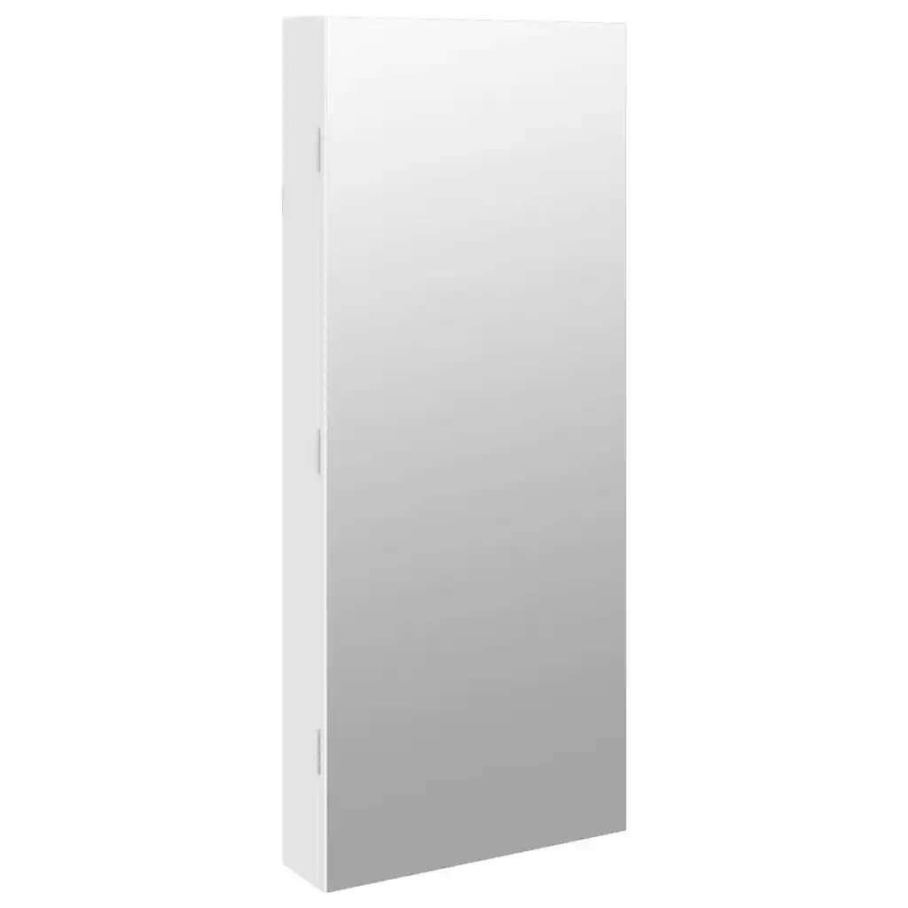 Mirror Jewellery Cabinet with LED Lights Wall Mounted White 353241