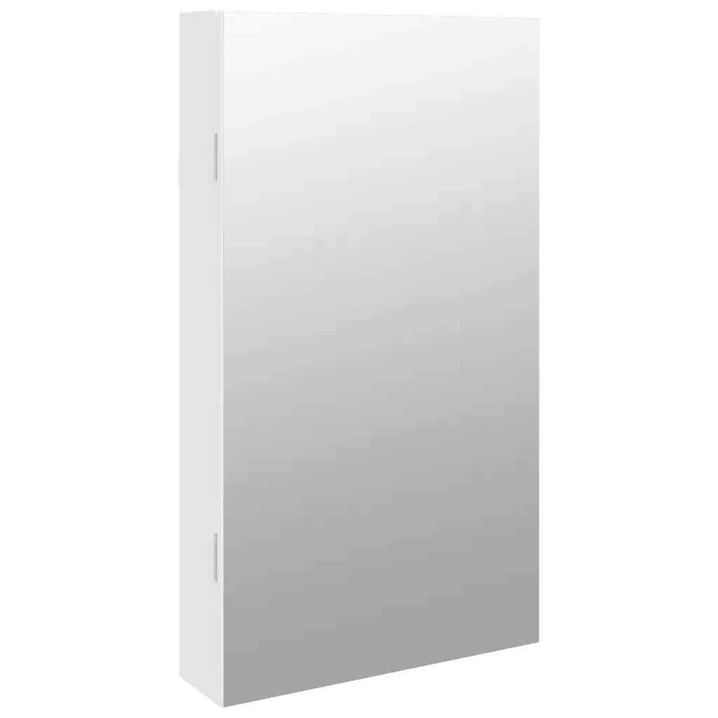 Mirror Jewellery Cabinet with LED Lights Wall Mounted White 353238