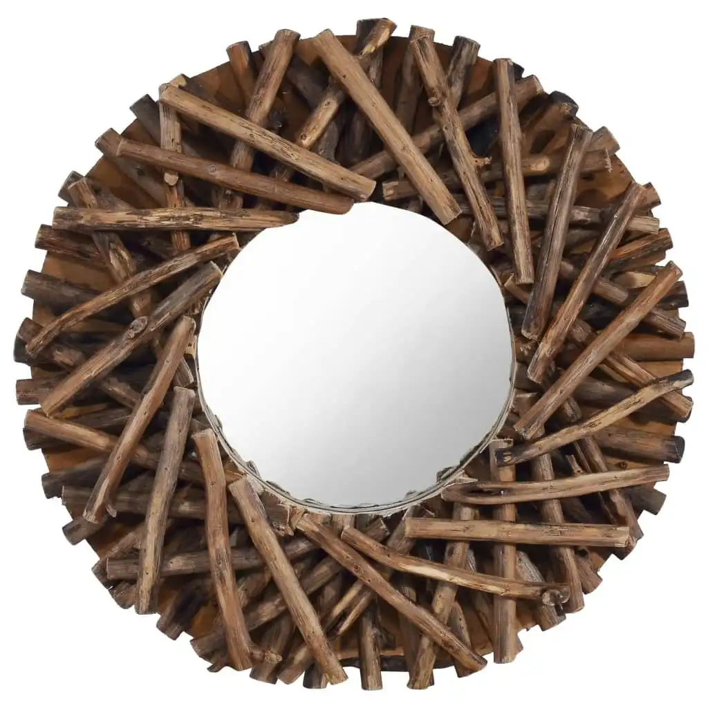 Wall Mirror 40 cm Teak Round 288801