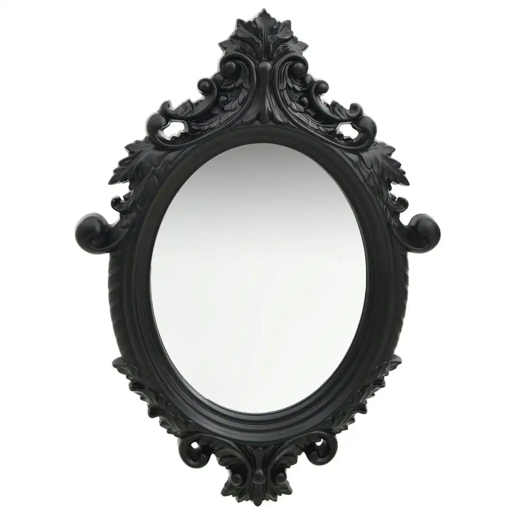 Wall Mirror Castle Style 56x76 cm Black 320359