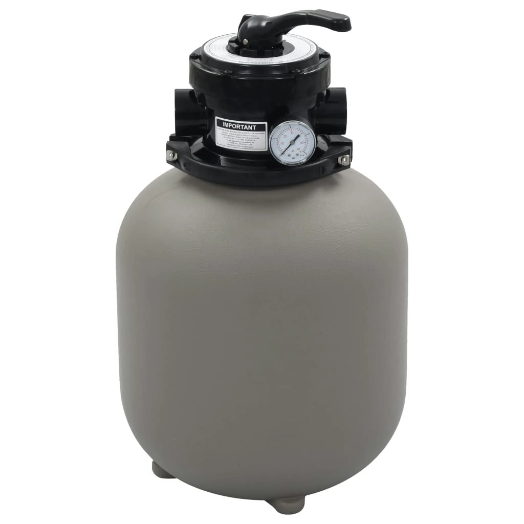 Pool Sand Filter with 4 Position Valve Grey 350 mm 91725