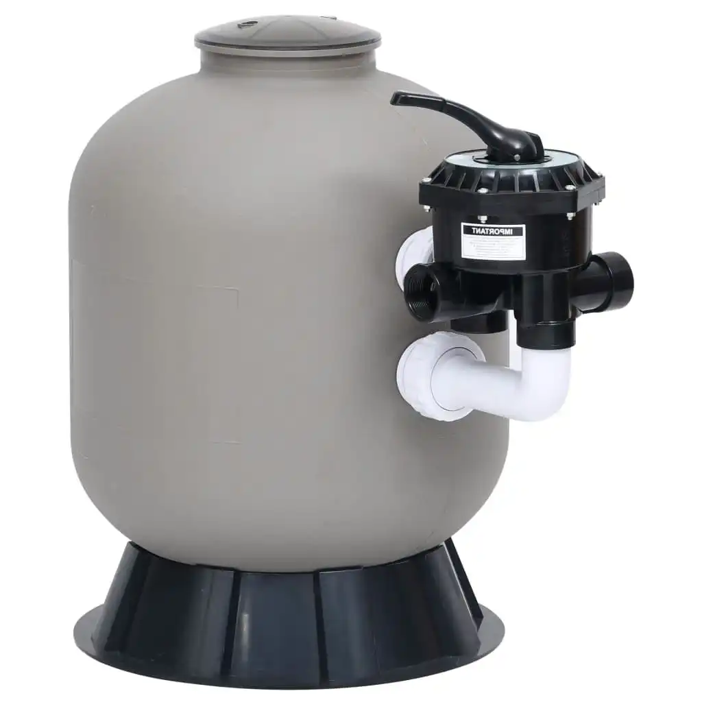 Pool Sand Filter with Side Mount 6-Way Valve Grey 313990