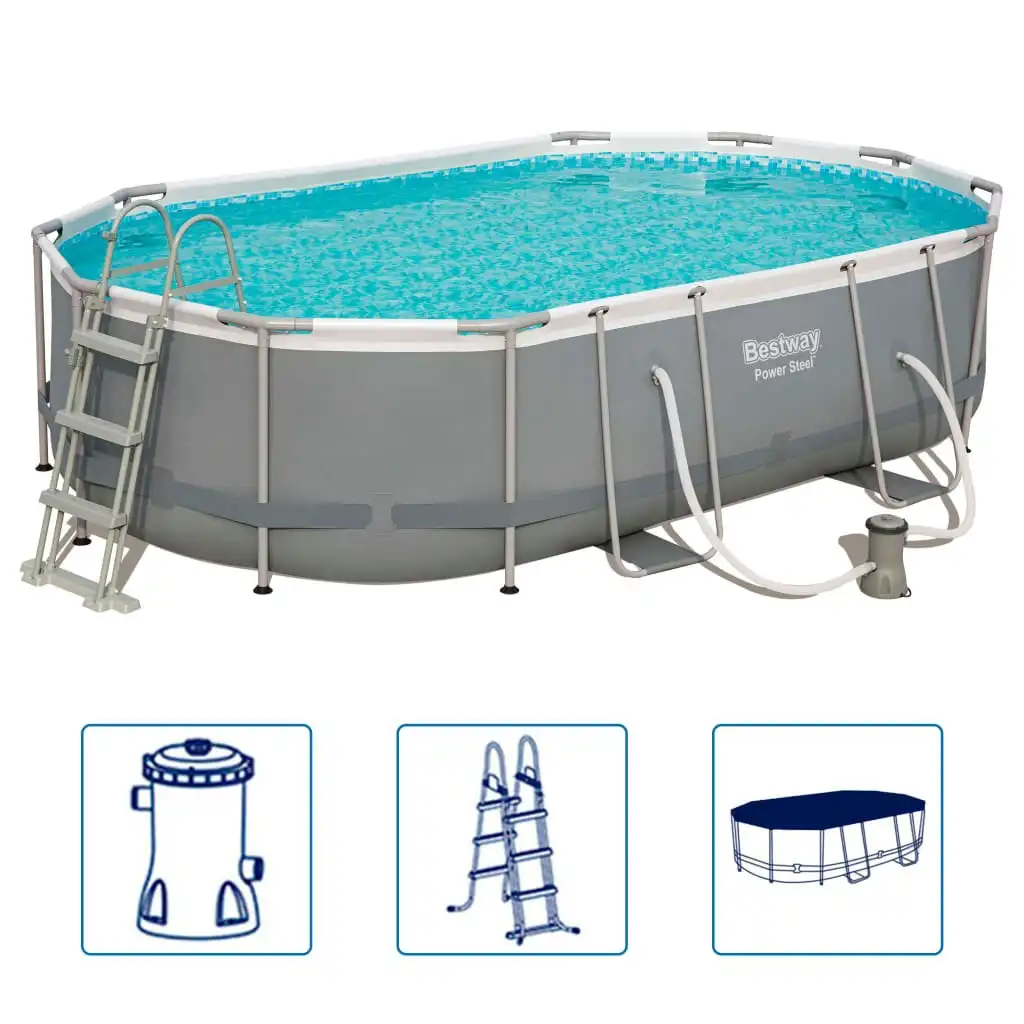 Bestway Power Steel Swimming Pool Set Oval 488x305x107 cm 92924