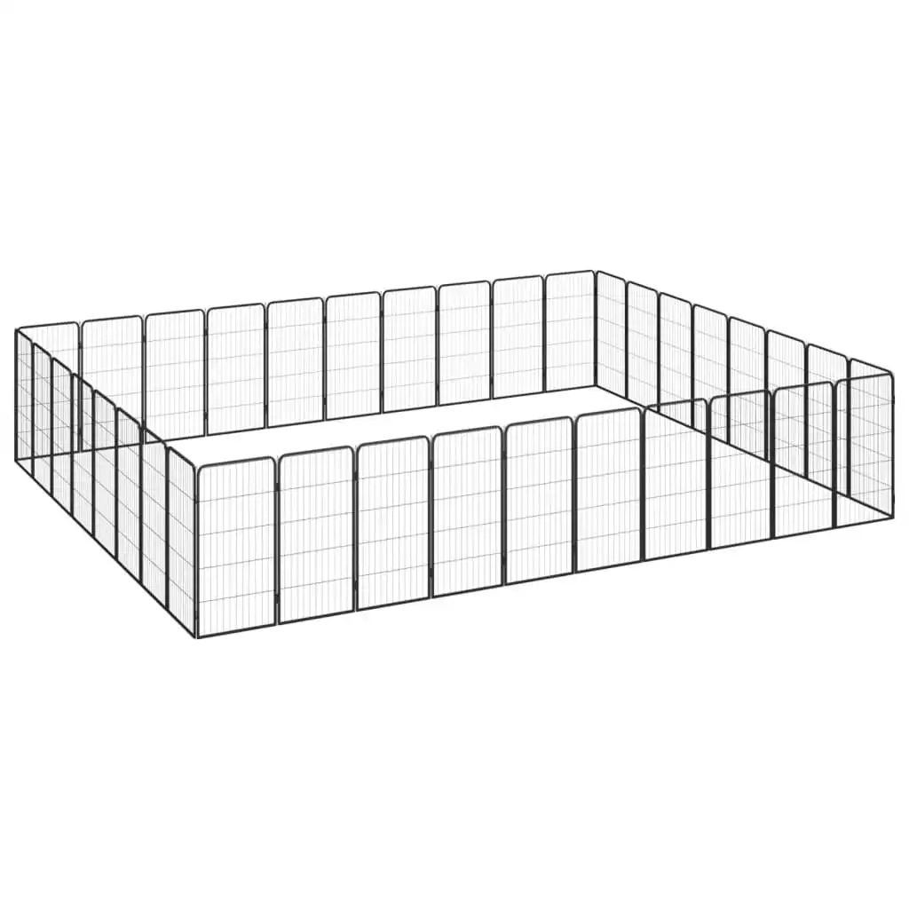 36-Panel Dog Playpen Black 50x100 cm Powder-coated Steel 3115965