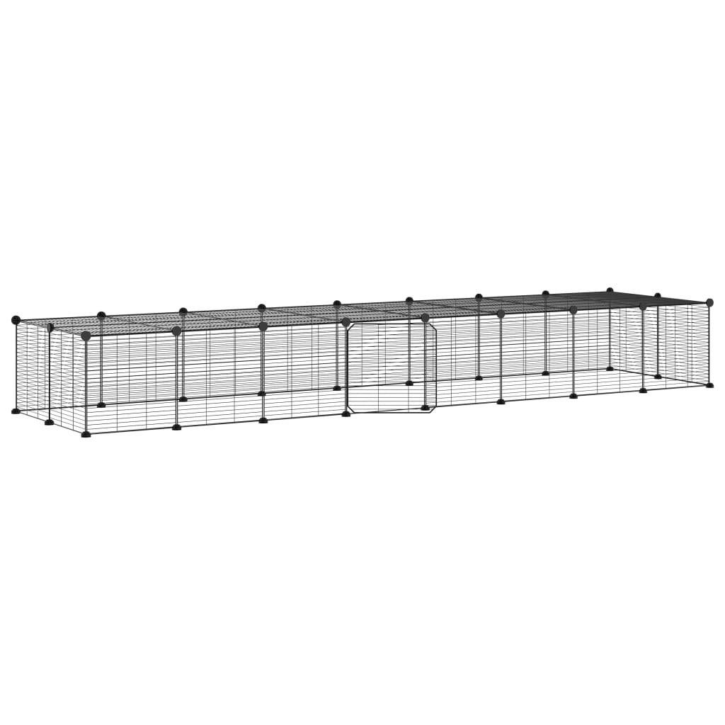 36-Panel Pet Cage with Door Black 35x35 cm Steel 3114060