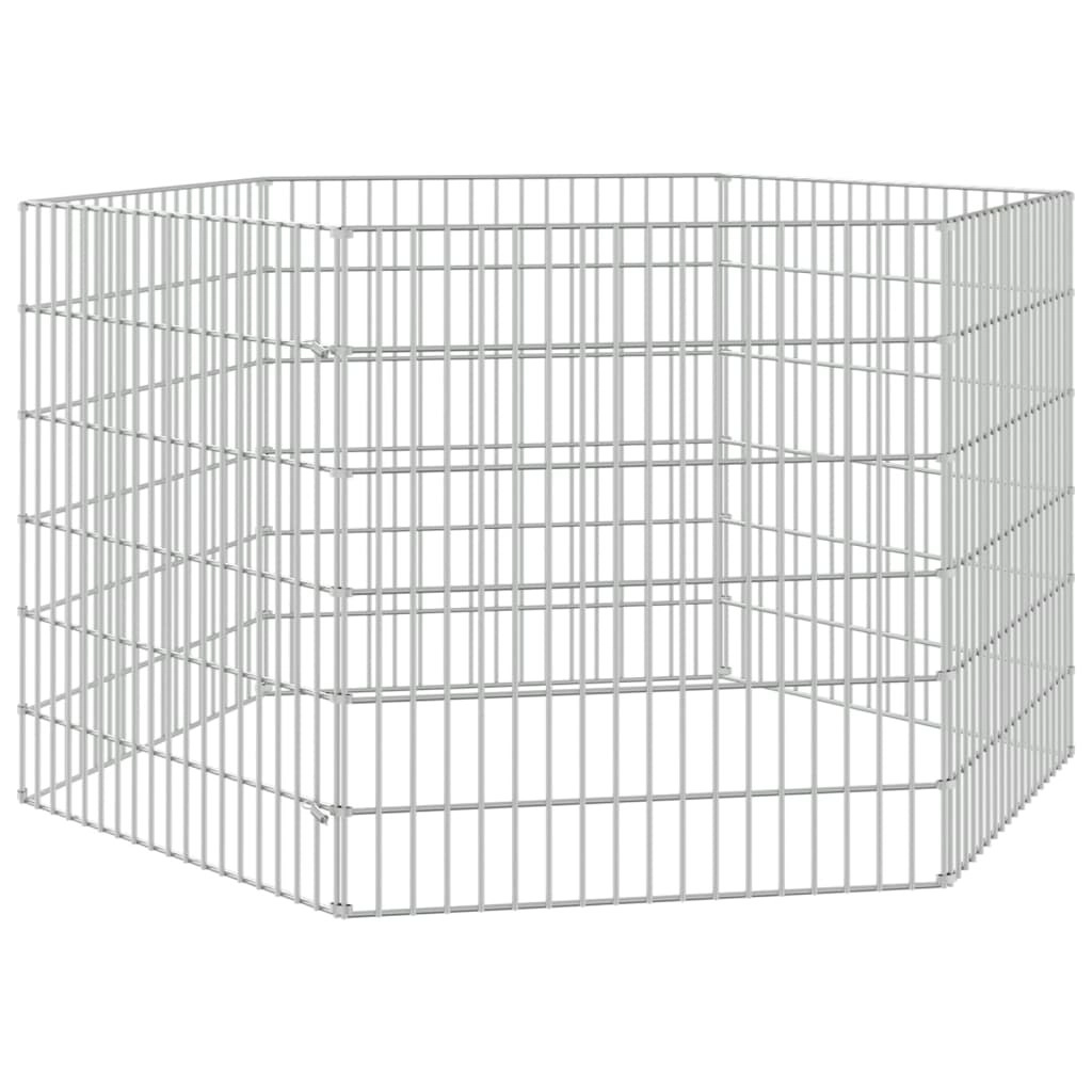 6-Panel Rabbit Cage 54x60 cm Galvanised Iron 171573