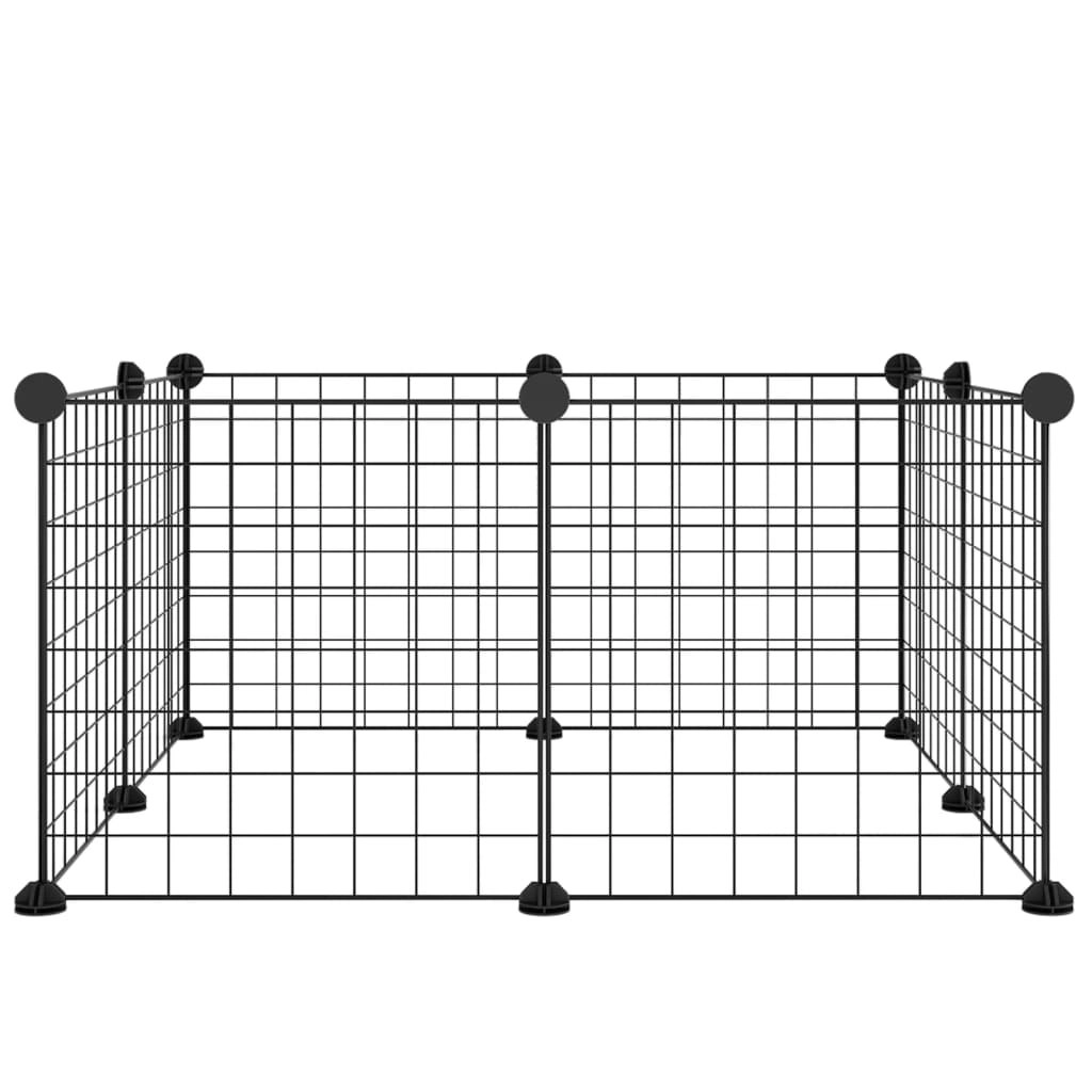 8-Panel Pet Cage Black 35x35 cm Steel 171621