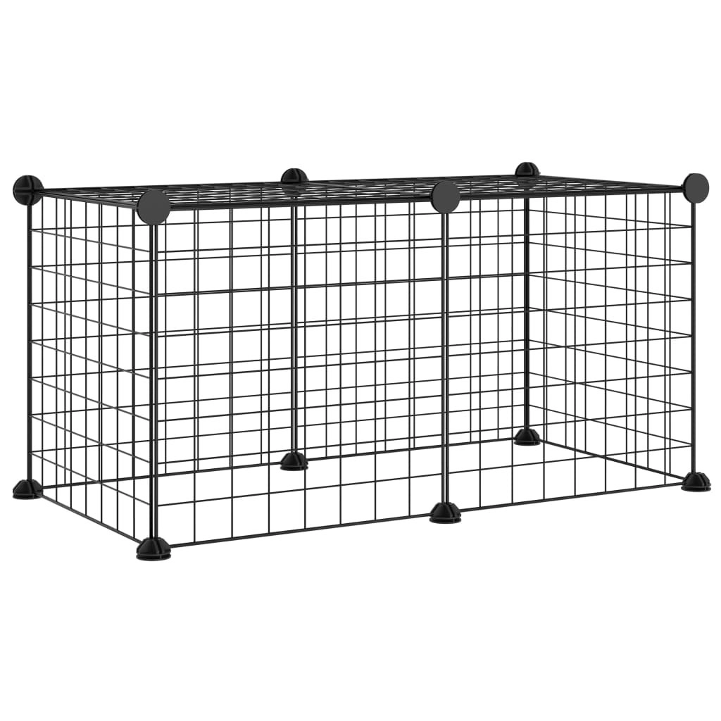 8-Panel Pet Cage Black 35x35 cm Steel 3114049