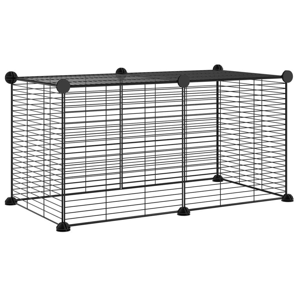 8-Panel Pet Cage Black 35x35 cm Steel 3114052