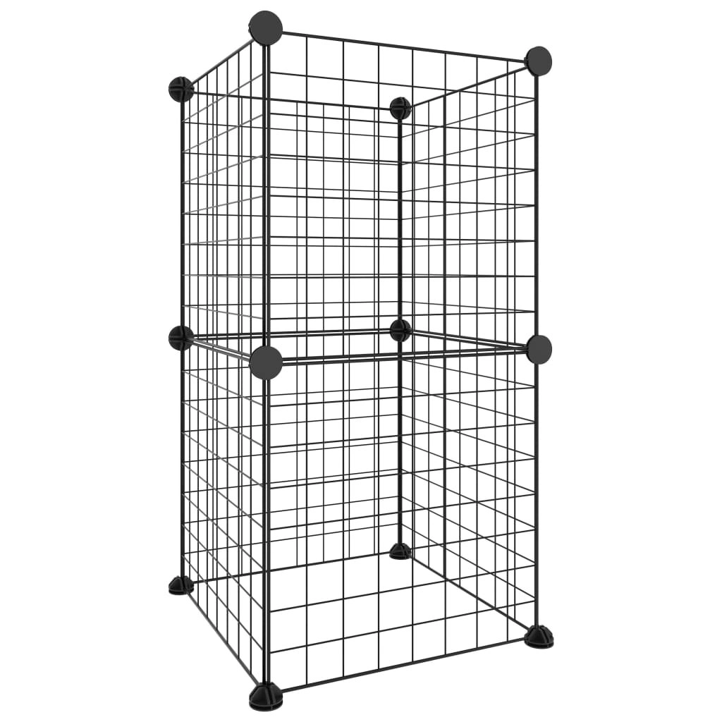 8-Panel Pet Cage Black 35x35 cm Steel 3114031