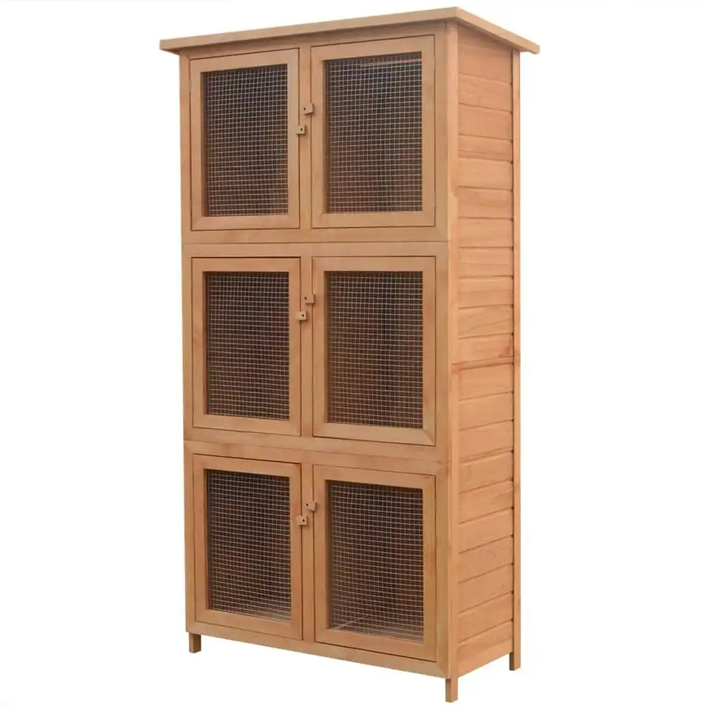 Animal Rabbit Cage 6 Rooms Wood 170347