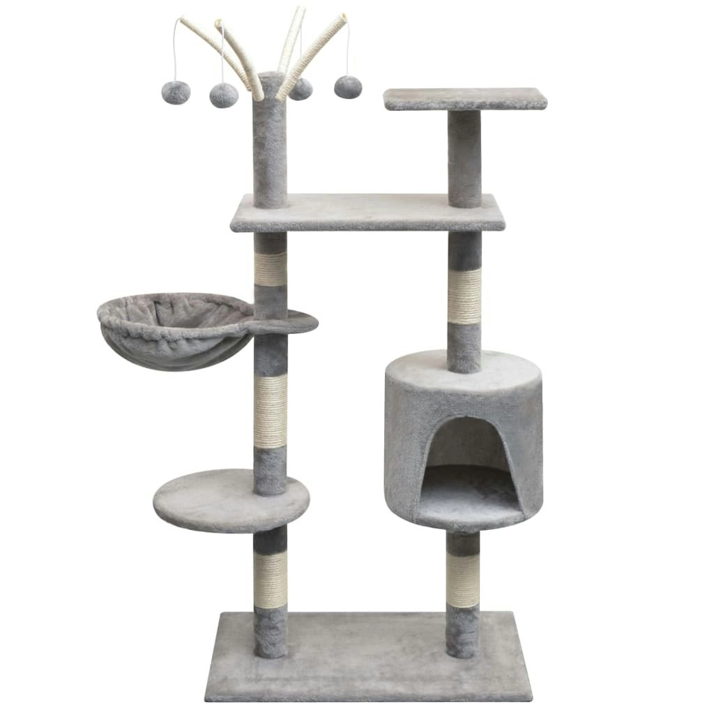 Cat Tree with Sisal Scratching Posts 125 cm Grey 170480