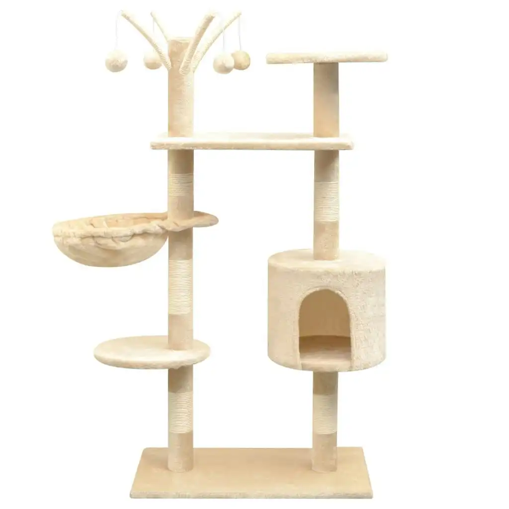 Cat Tree with Sisal Scratching Posts 125 cm Beige 170482