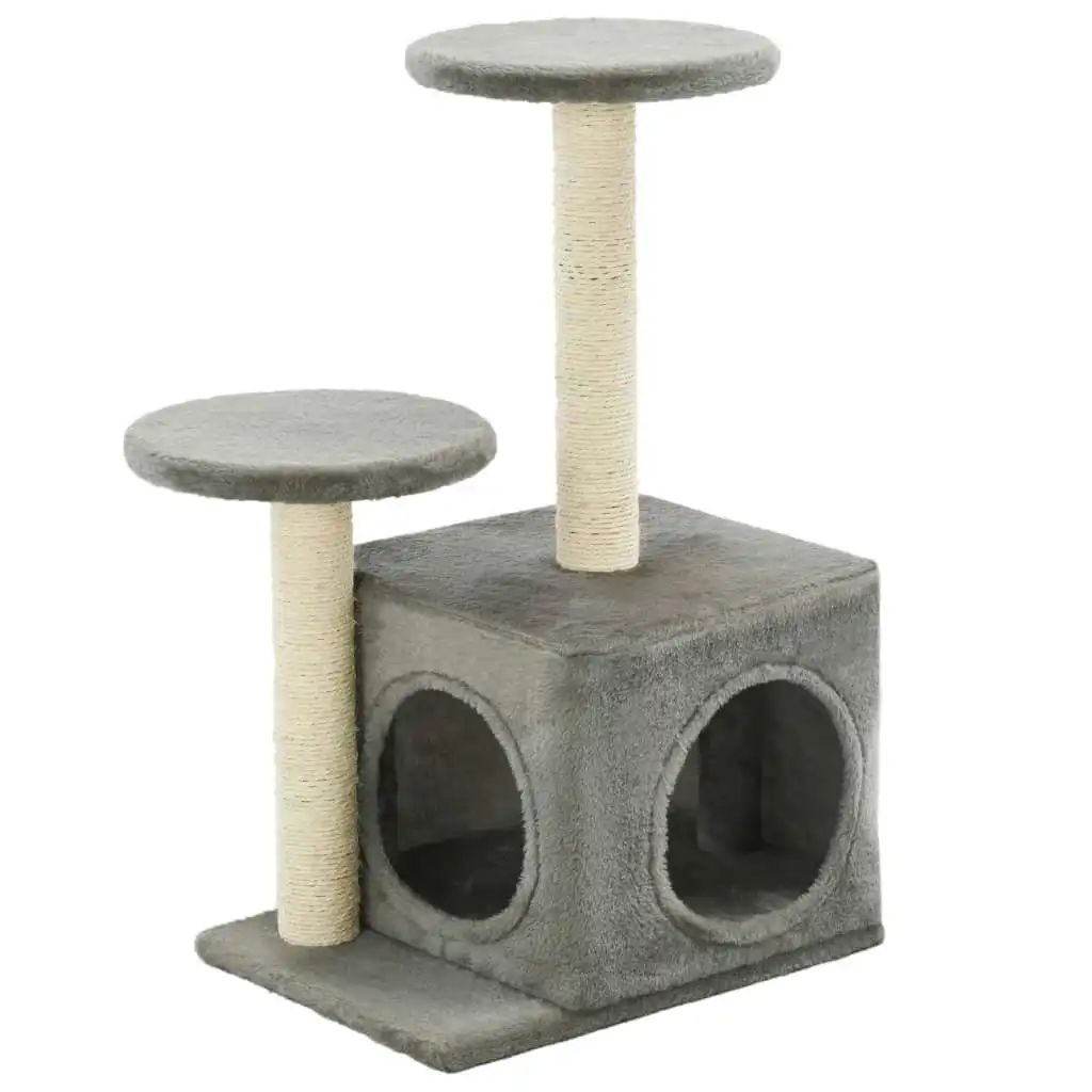 Cat Tree with Sisal Scratching Posts 60 cm Grey 170517