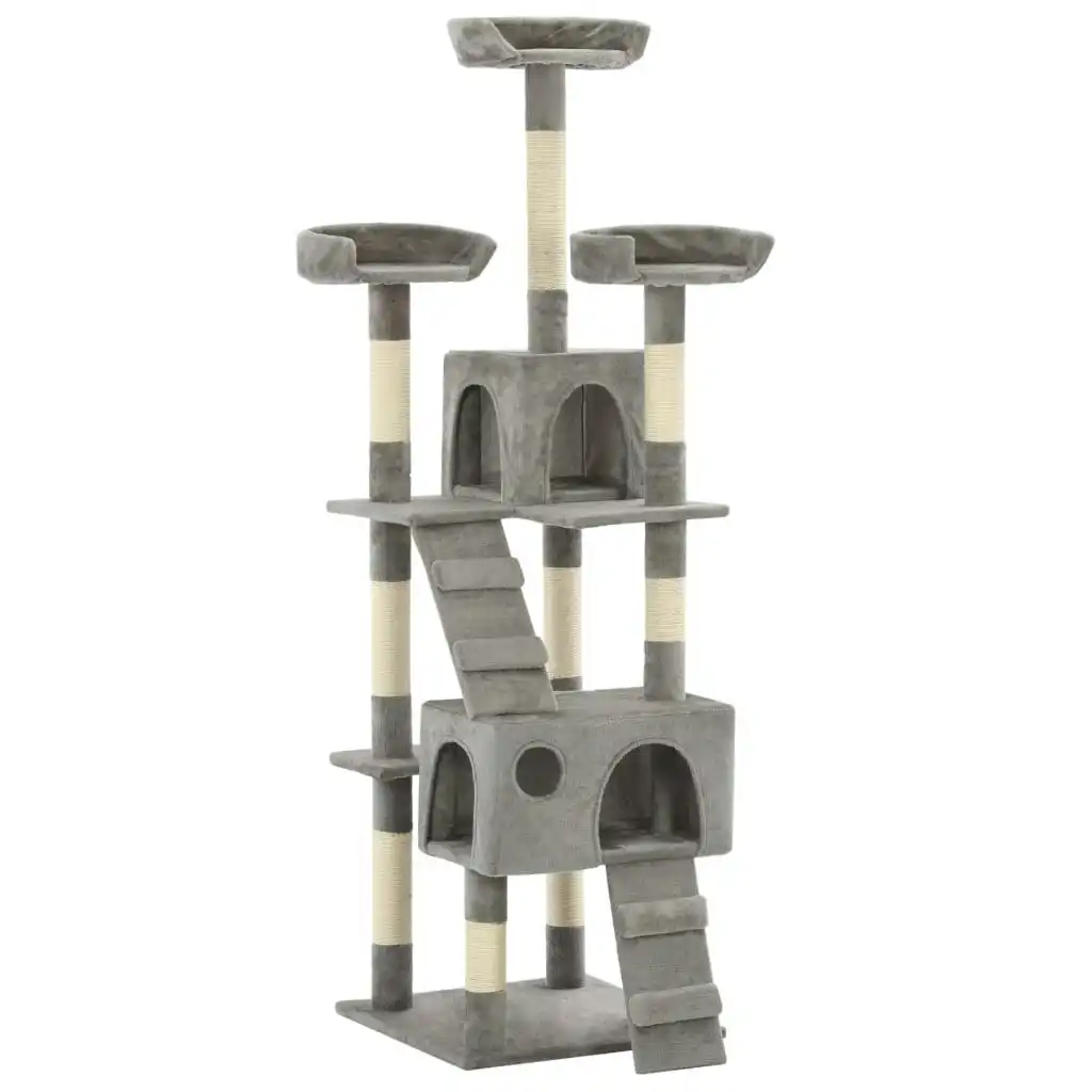 Cat Tree with Sisal Scratching Posts 170 cm Grey 170612