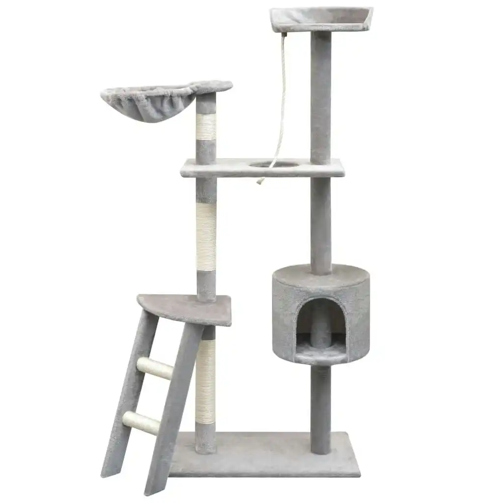 Cat Tree with Sisal Scratching Posts 150 cm Grey 170485