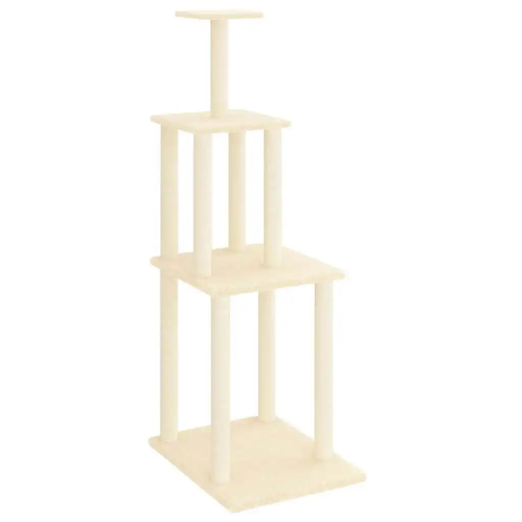 Cat Tree with Sisal Scratching Posts Cream 149 cm 171741