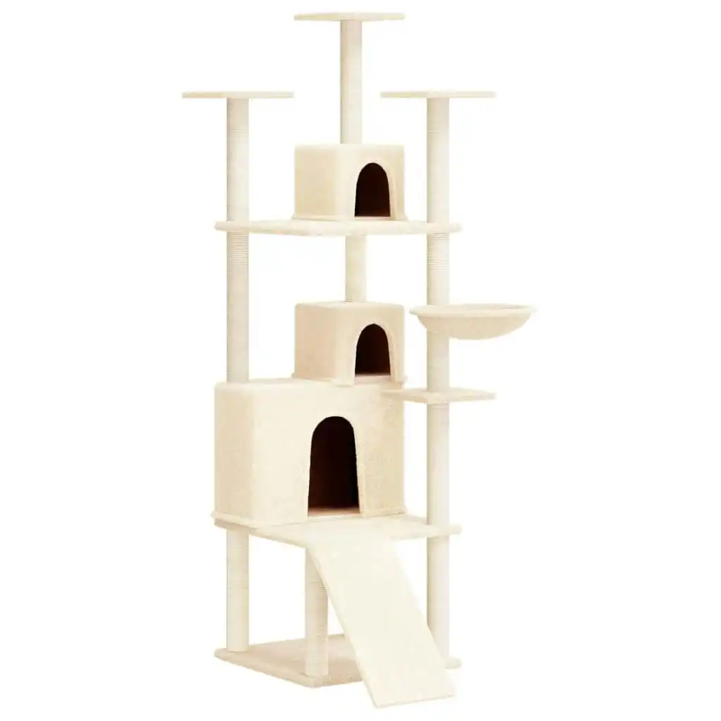 Cat Tree with Sisal Scratching Posts Cream 175 cm 171684