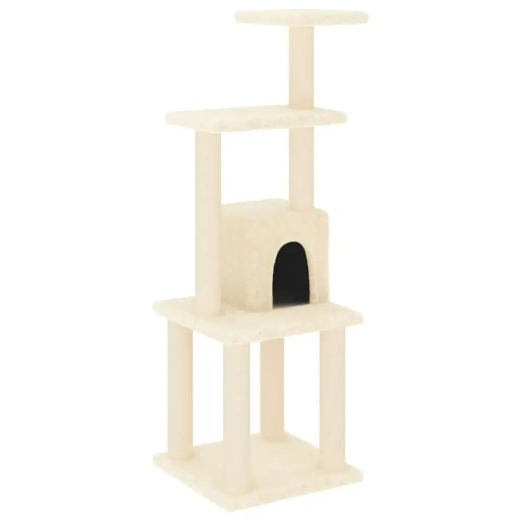 Cat Tree with Sisal Scratching Posts Cream 105 cm 171466