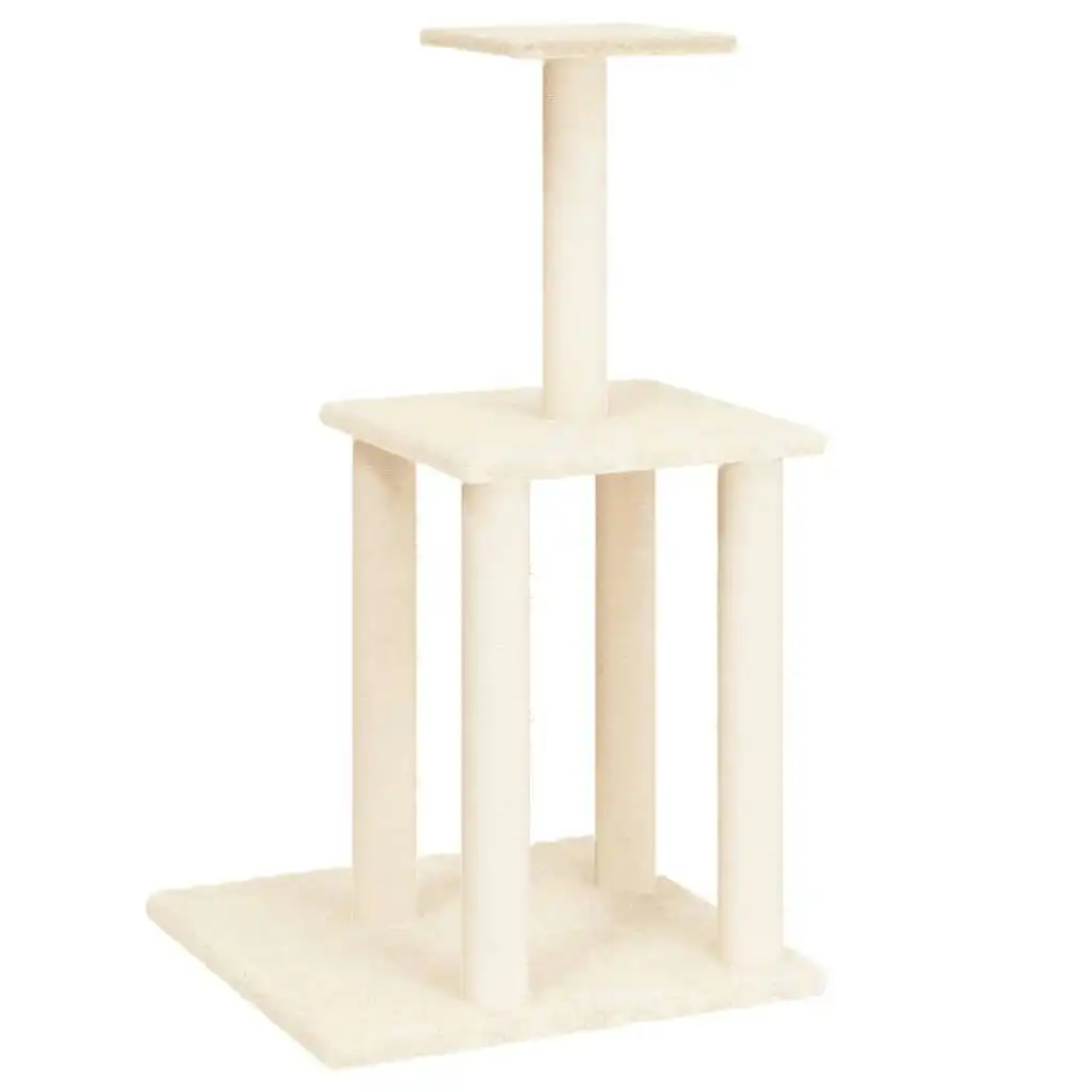 Cat Tree with Sisal Scratching Posts Cream 85.5 cm 171738