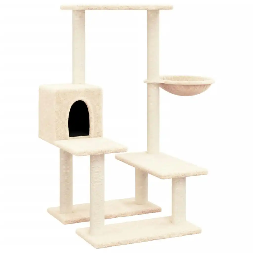 Cat Tree with Sisal Scratching Posts Cream 94.5 cm 171639