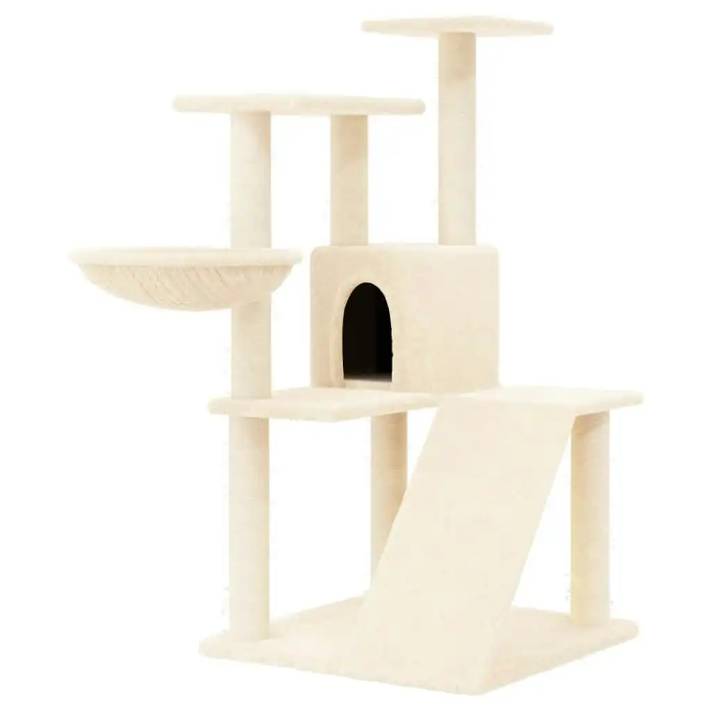 Cat Tree with Sisal Scratching Posts Cream 94 cm 171702