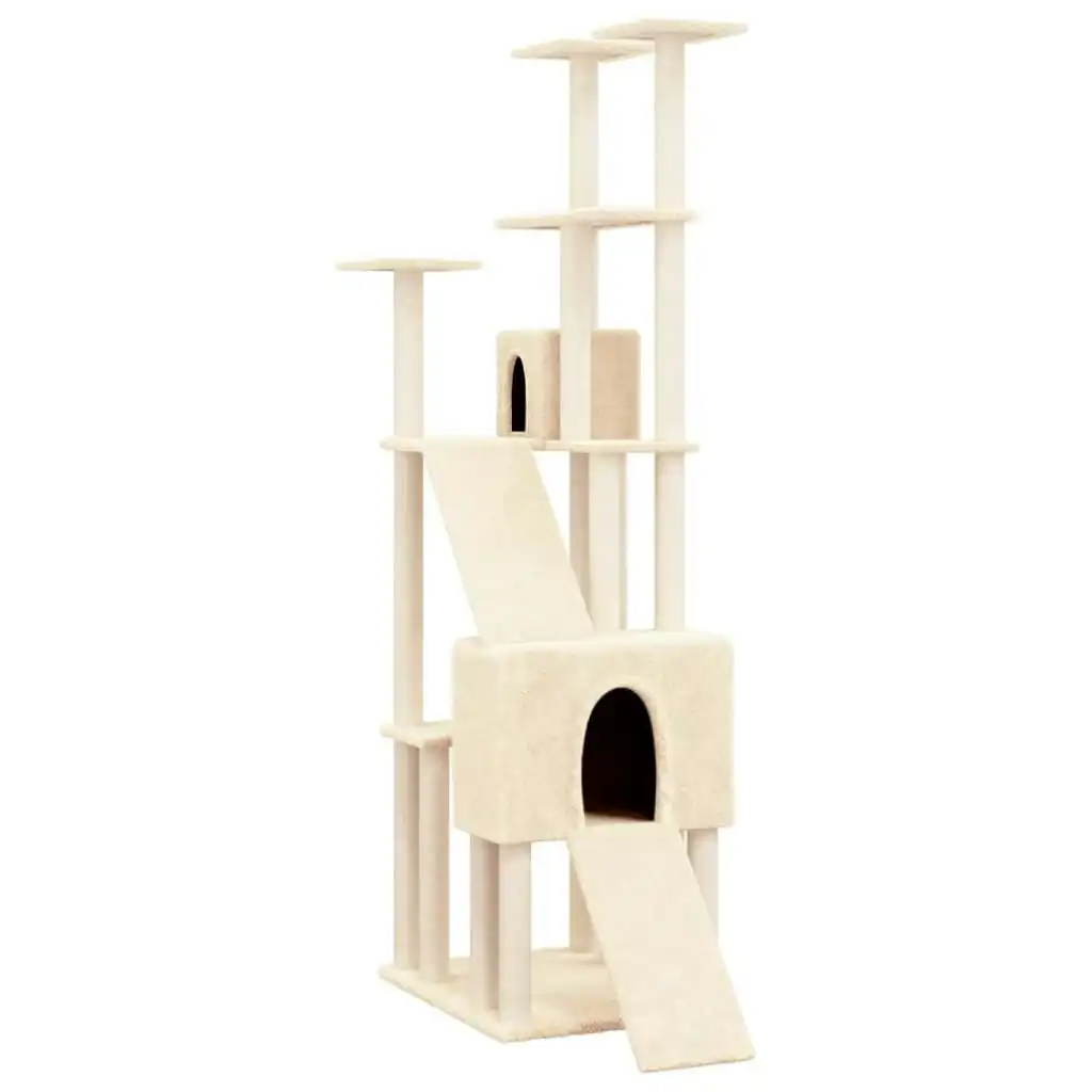 Cat Tree with Sisal Scratching Posts Cream 190 cm 171648