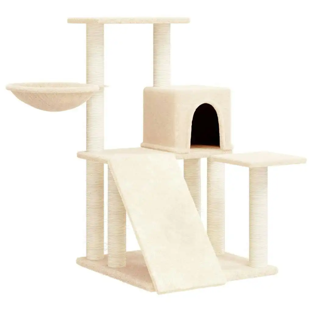 Cat Tree with Sisal Scratching Posts Cream 82 cm 171660