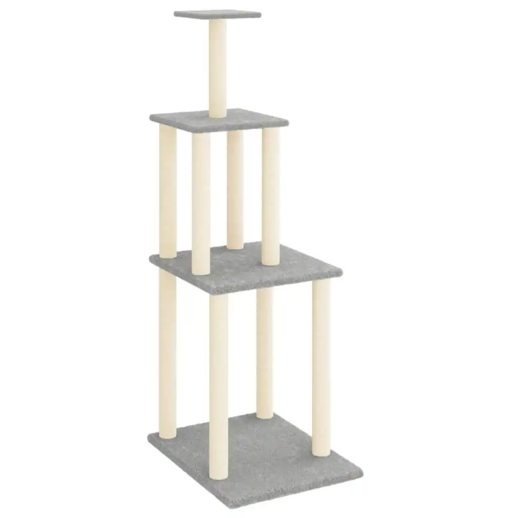 Cat Tree with Sisal Scratching Posts Light Grey 149 cm 171742