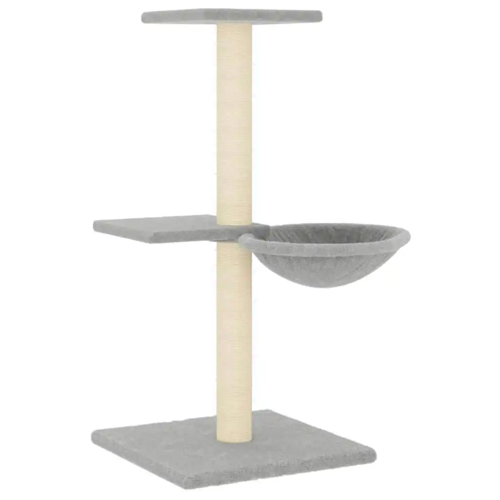 Cat Tree with Sisal Scratching Posts Light Grey 72 cm 171769