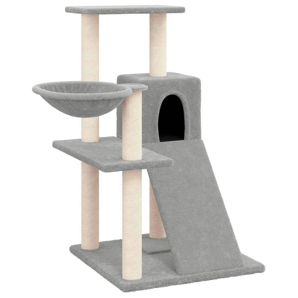 Cat Tree with Sisal Scratching Posts Light Grey 82 cm 171667