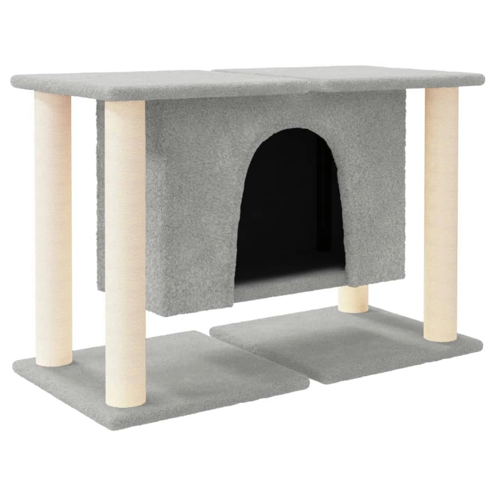 Cat Tree with Sisal Scratching Posts Light Grey 50 cm 171658