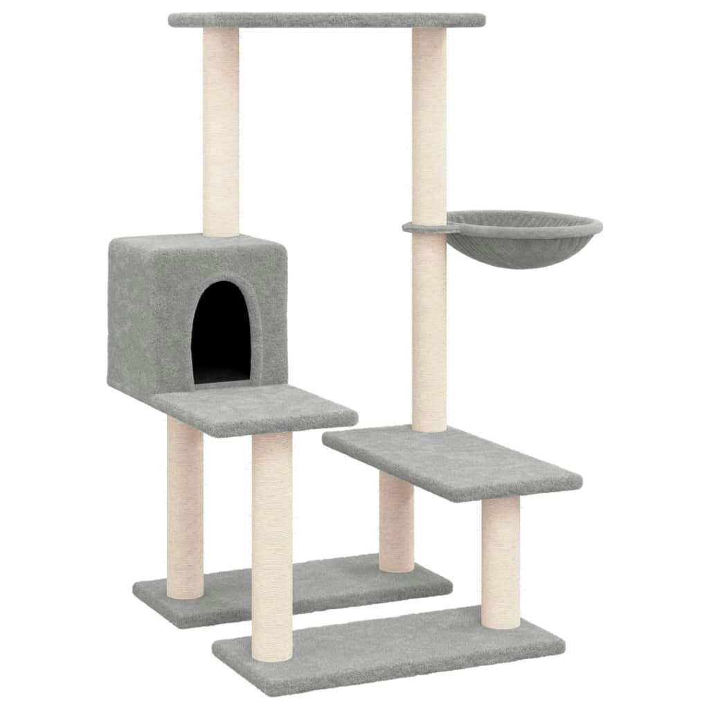 Cat Tree with Sisal Scratching Posts Light Grey 94.5 cm 171640