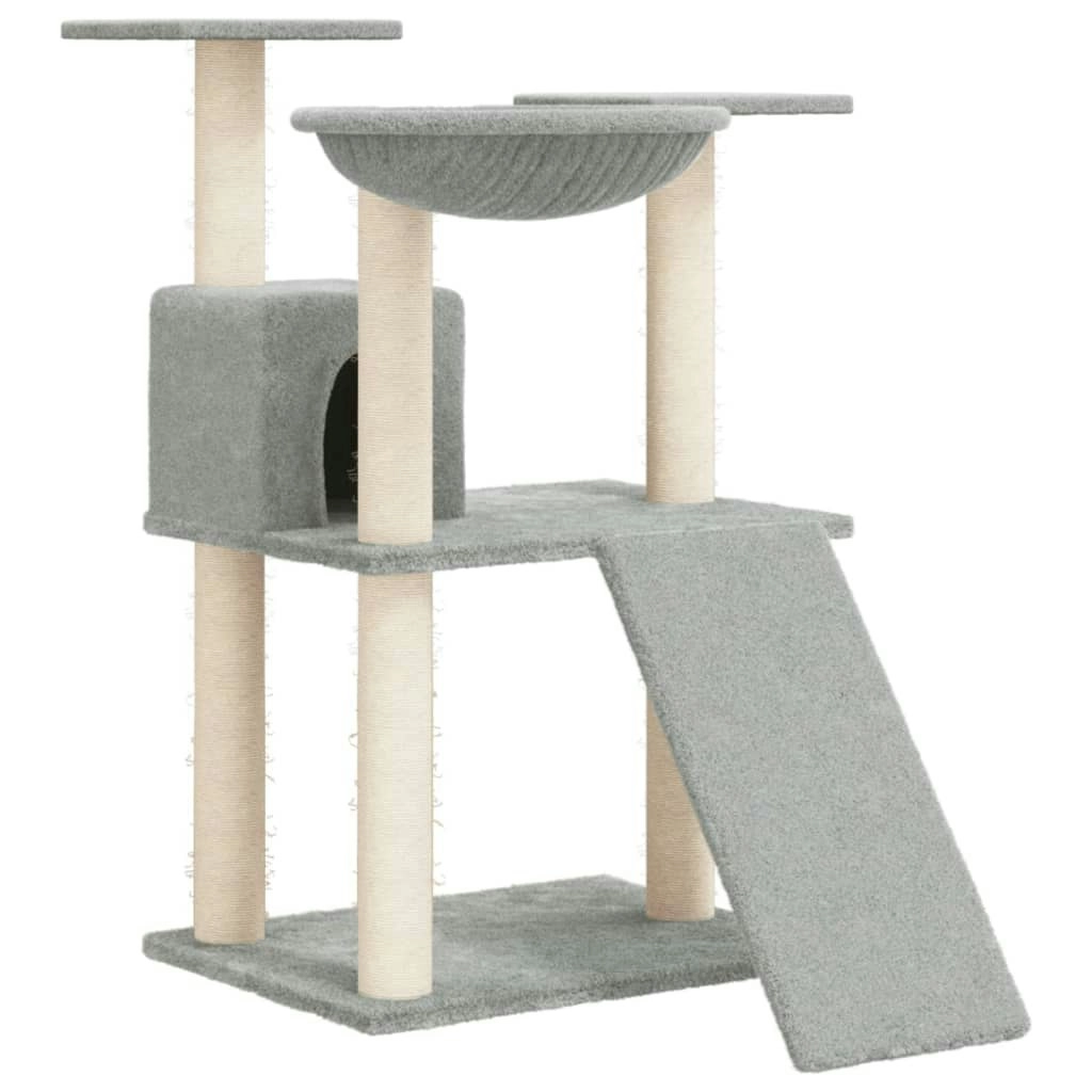 Cat Tree with Sisal Scratching Posts Light Grey 83 cm 171652