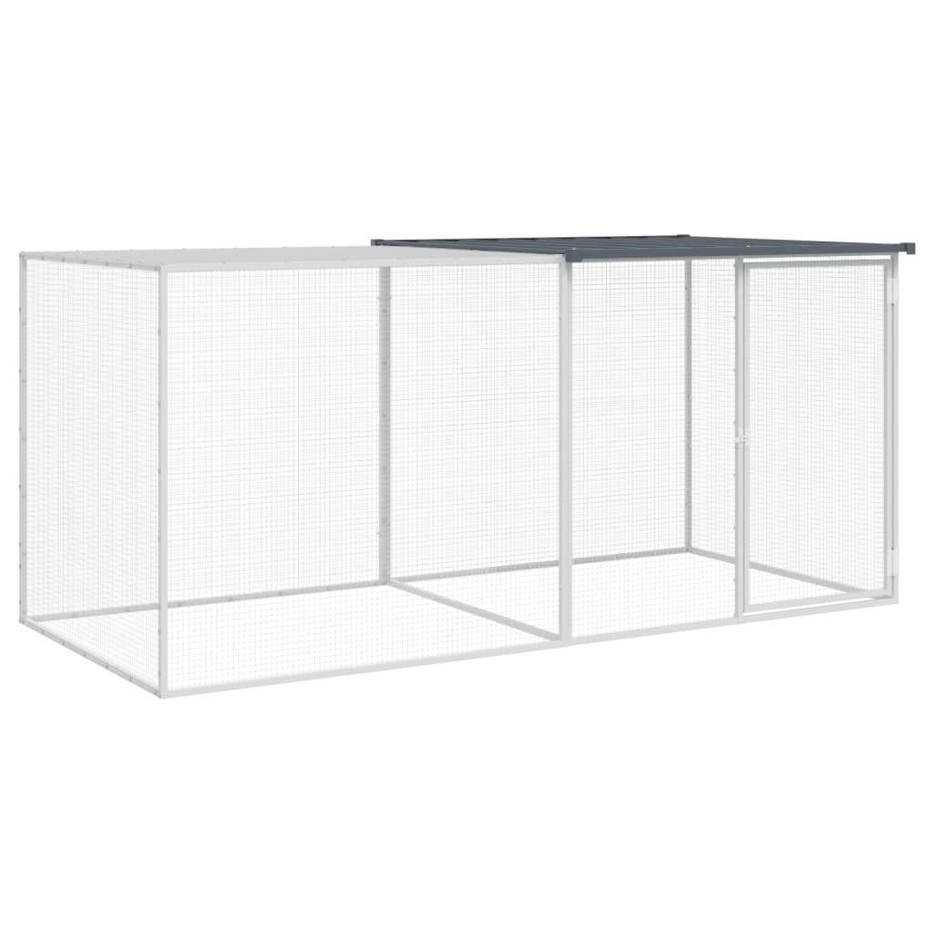 Chicken Cage with Roof Anthracite 203x98x90 cm Galvanised Steel 3189039