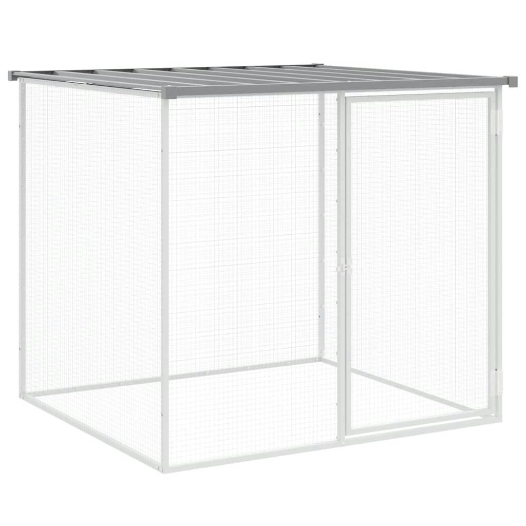 Chicken Cage with Roof Light Grey 103x98x90 cm Galvanised Steel 172338