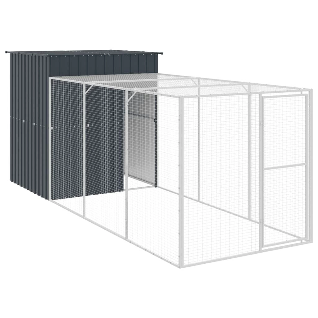 Chicken Cage with Run Anthracite 165x455x181 cm Galvanised Steel 3189109