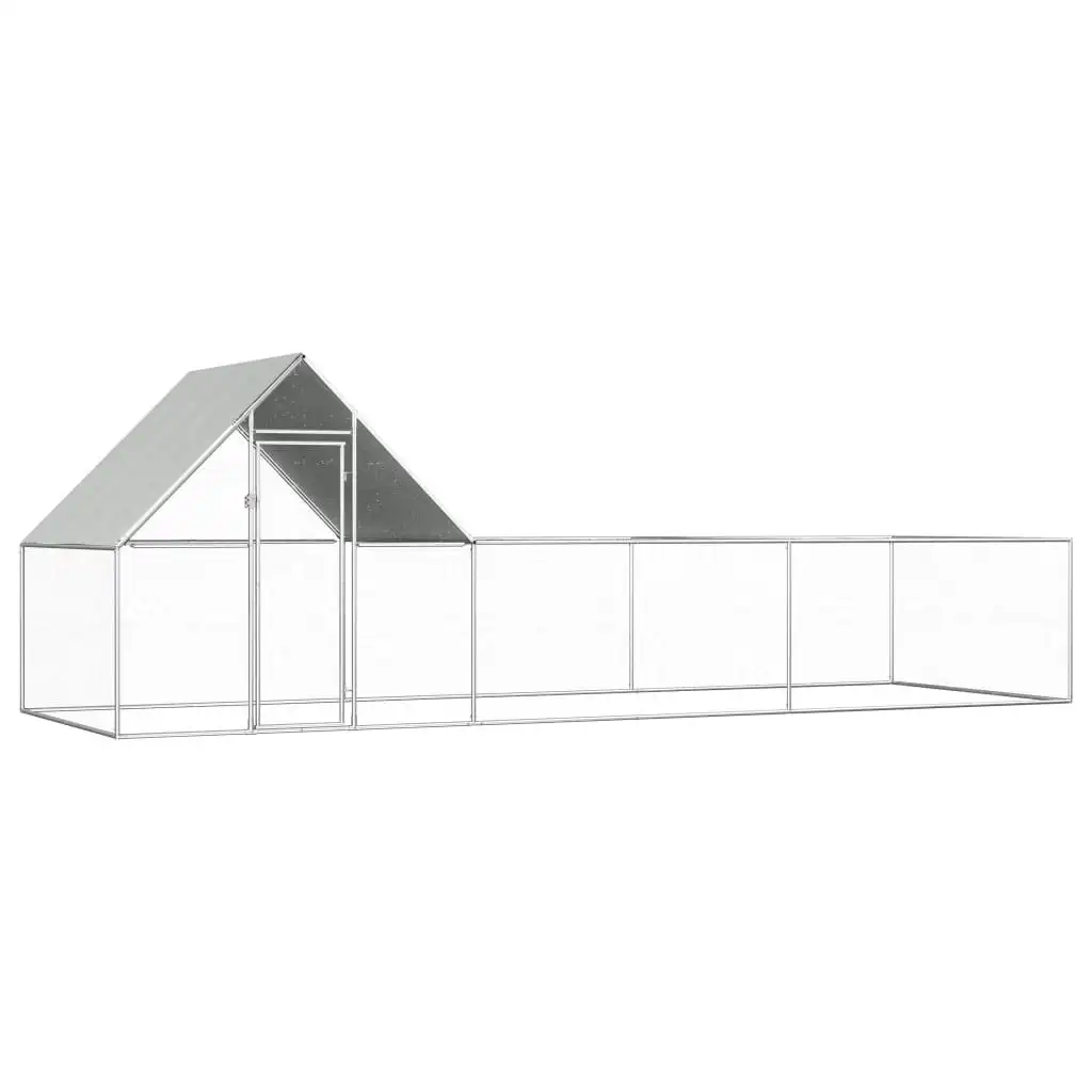 Chicken Coop 6x2x2 m Galvanised Steel 144557