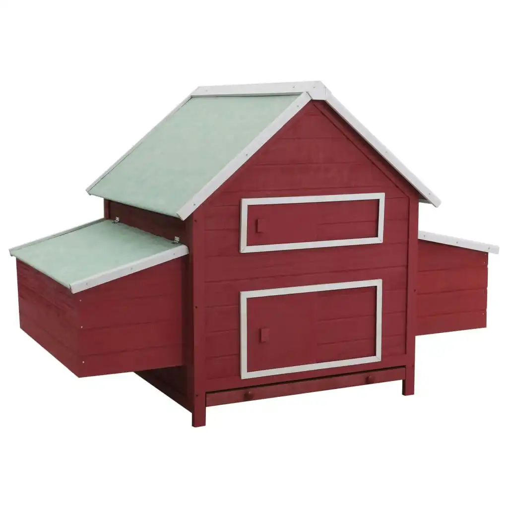 Chicken Coop Red 157x97x110 cm Wood 170857